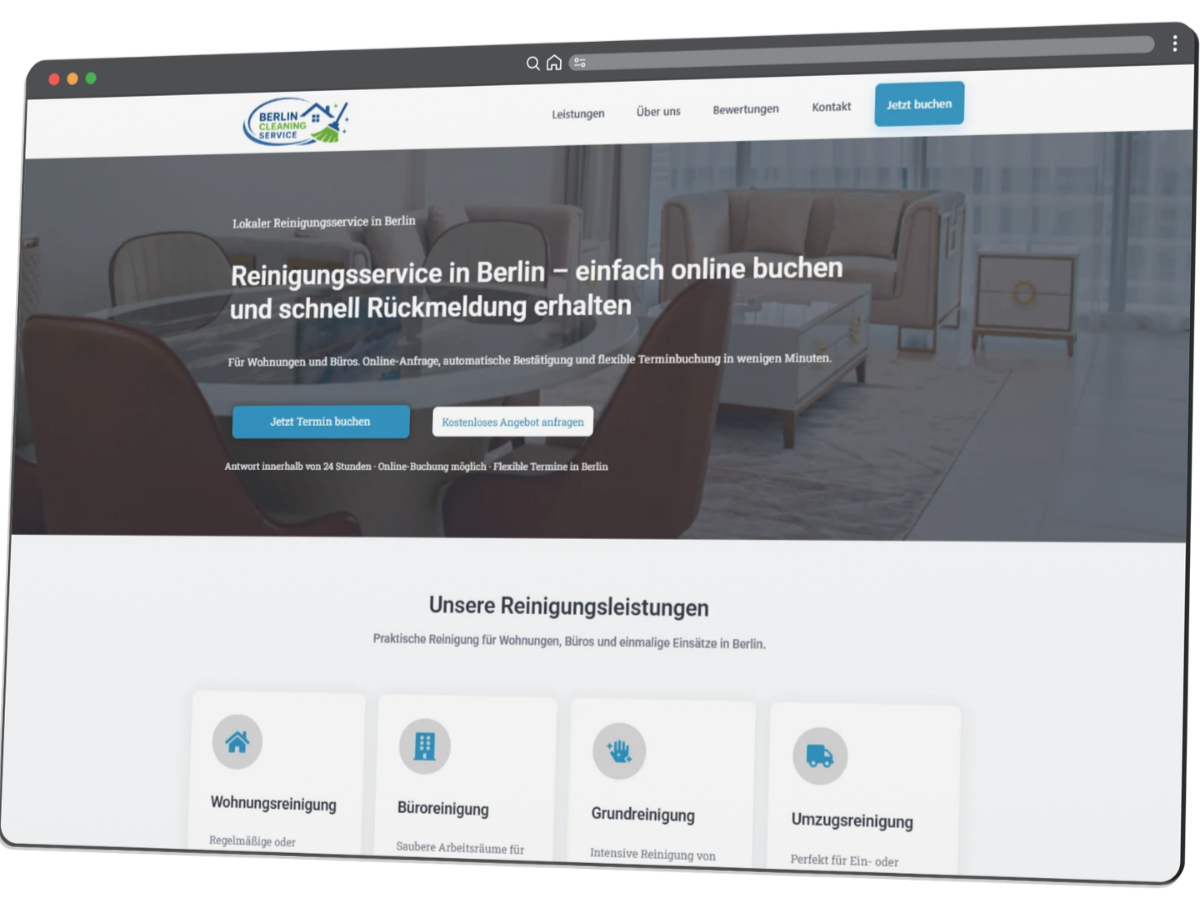 Websites für kleine Unternehmen – Beispiel einer professionellen Website